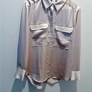 Rachel Zoe Cream Satin Blouse